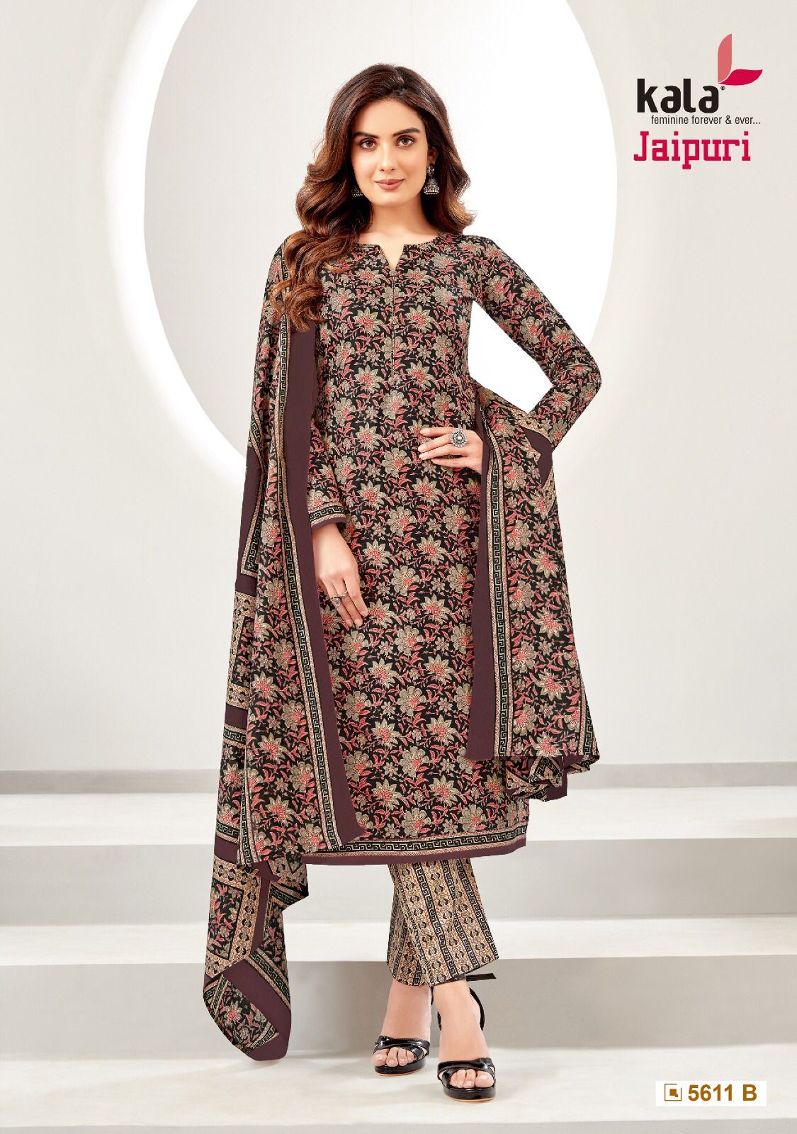 Jaipuri Vol 4 By Kala 5601 To 5612 Printed Cotton Dress Material Wholesale Market In Surat
